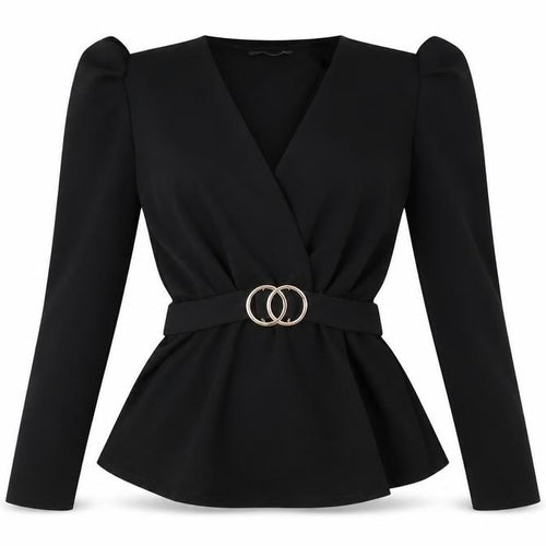 Passion LyLy Womens Black  Viscose Jersey Blouse Size S Boat Neck