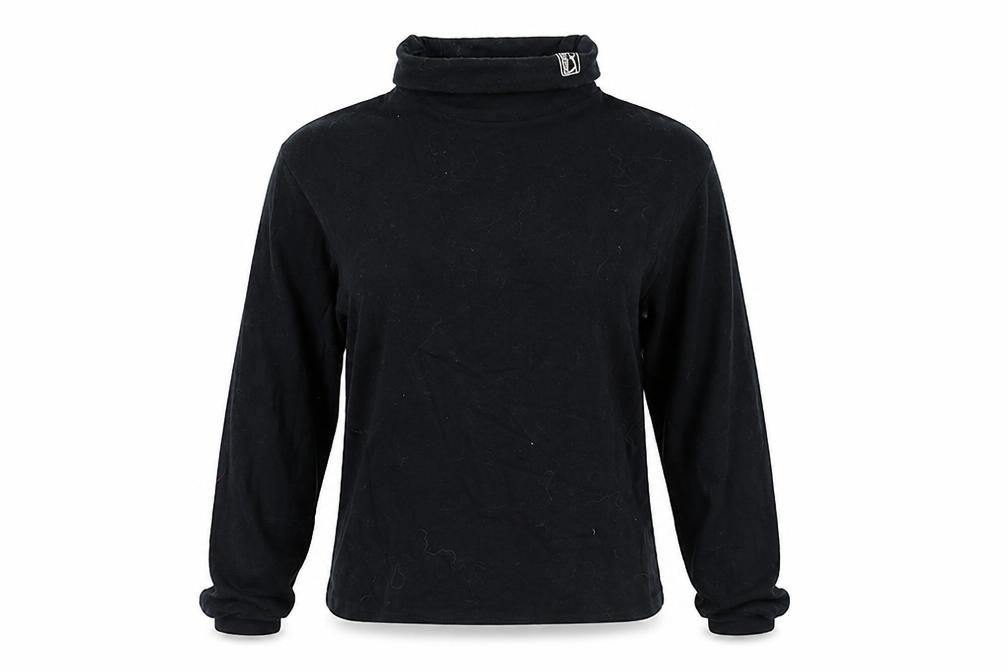 Front view of PGA TOUR women’s black 100% cotton pullover sweatshirt, size S