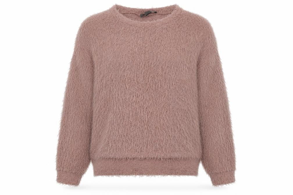 Front view of Primark women’s pink round neck polyester jumper, size XS