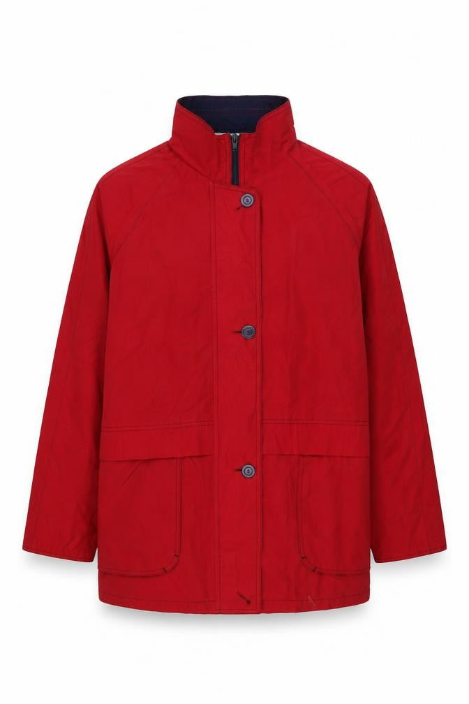 Front view of Klass women’s red jacket, size M