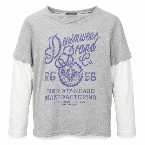 George Girls Grey Geometric Cotton Basic T-Shirt Size 6-7 Years Round Neck