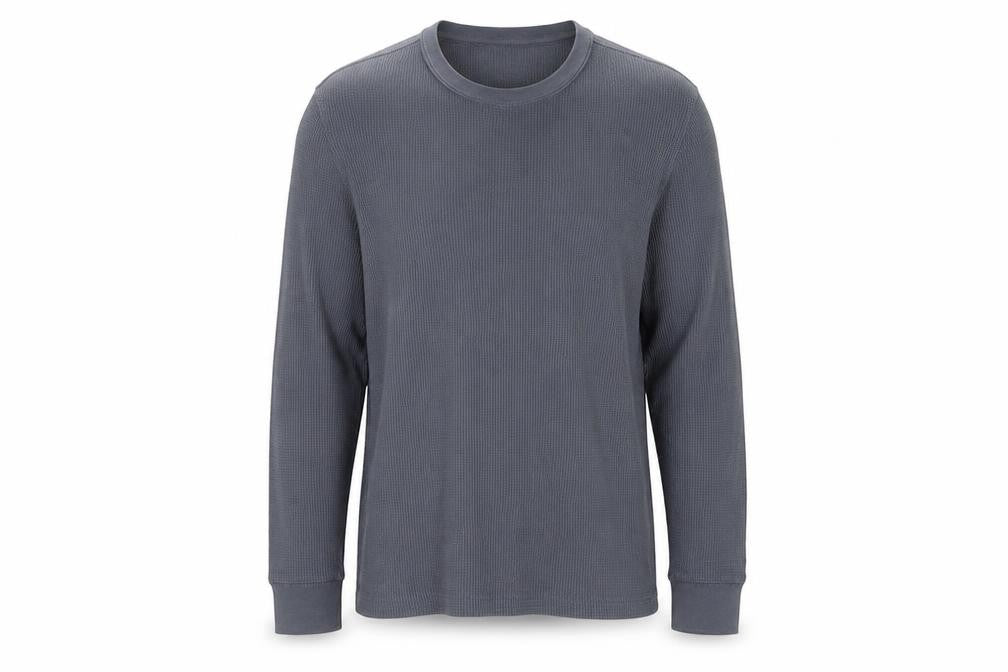 Front view of H&M men’s grey cotton pullover sweatshirt, size M