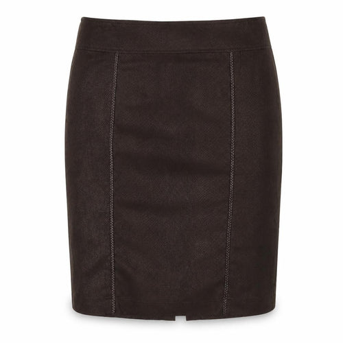 Jean MARC Philippe Womens Brown  Polyester A-Line Skirt Size 39 in   Zip - Suede