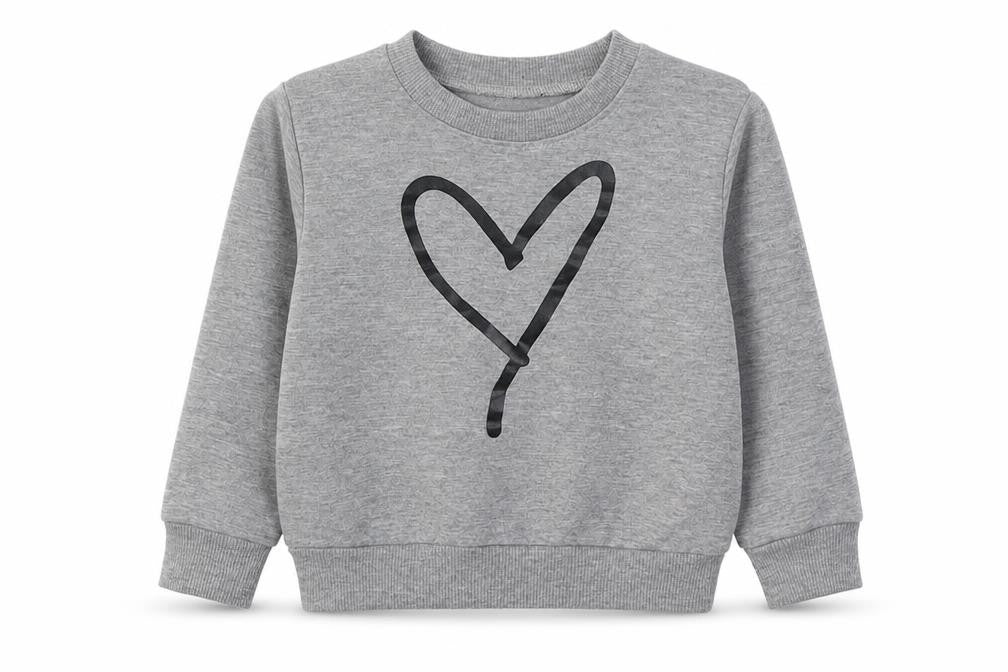 Front view of Preworn girls’ grey cotton pullover sweatshirt, size 2, years pullover