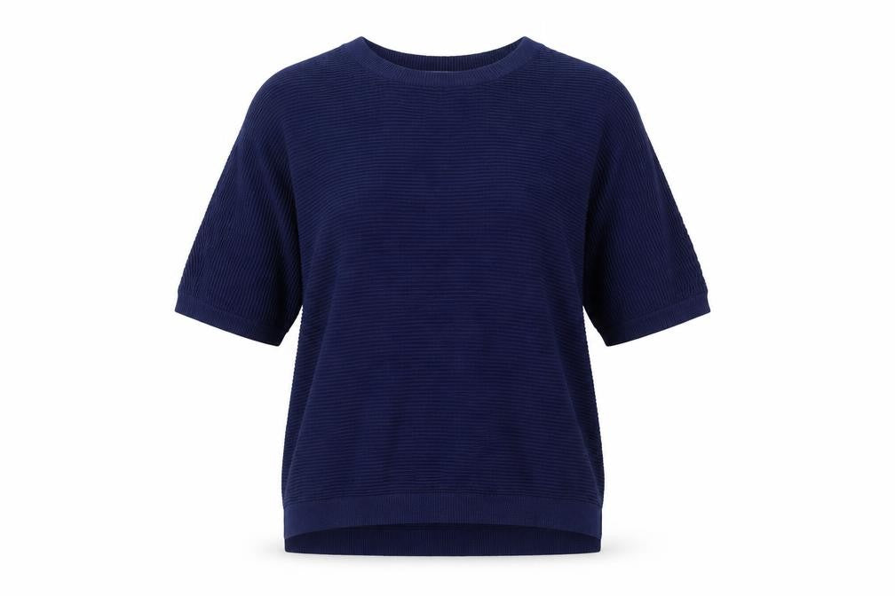 Front view of Tu women’s black round neck viscose jumper, size UK 10