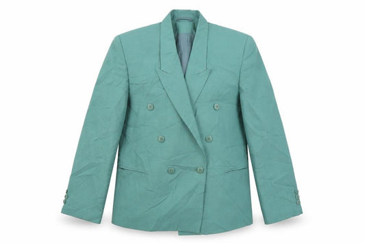 Front view of Imagination women’s green jacket blazer, size UK 14, button