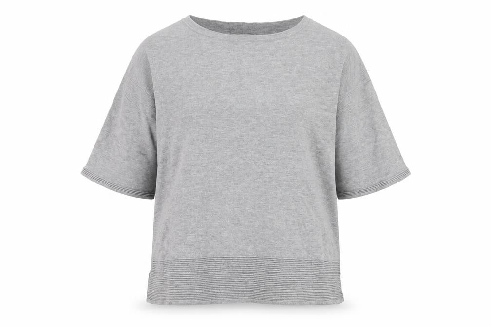 Front view of Next women’s grey round neck cotton jumper, size UK 16