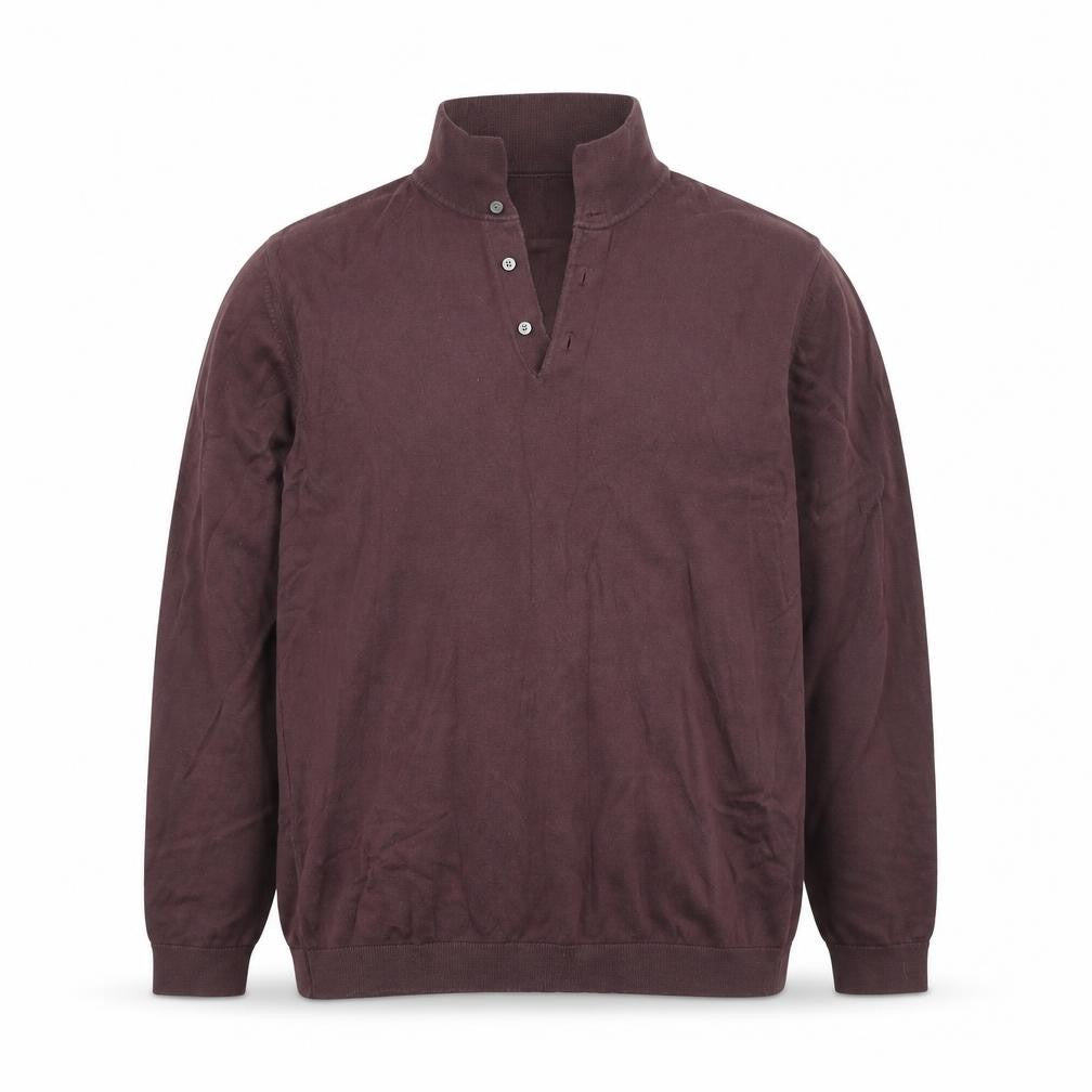 Front view of Next men’s brown cotton button-up, size M, collared