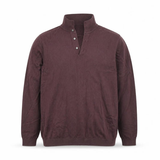 Front view of Next men’s brown cotton button-up, size M, collared