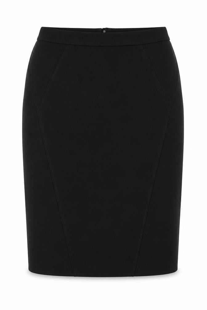 Front view of Primark women’s black polyester a-line skirt, size UK 10