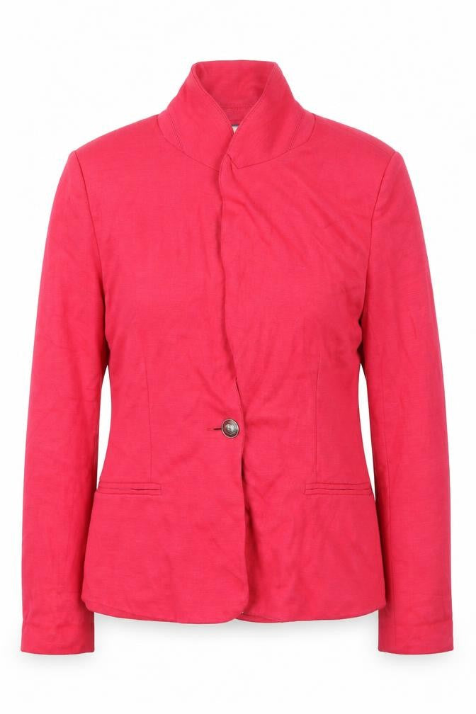 Front view of Preworn women’s pink jacket, size UK 10