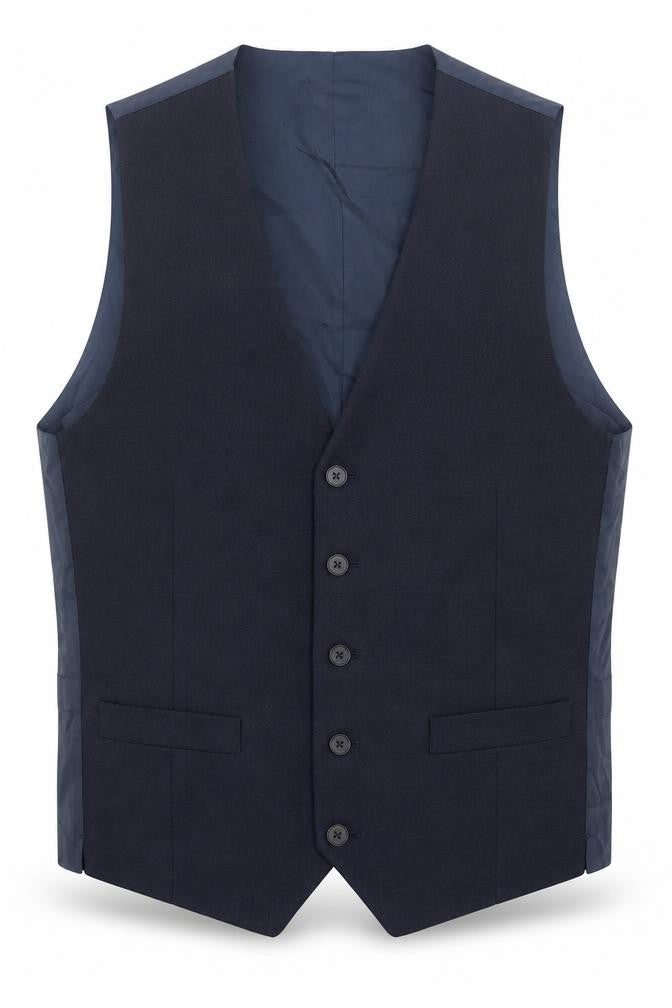 Marks and Spencer Mens Blue  Wool Jacket Suit Waistcoat Size S