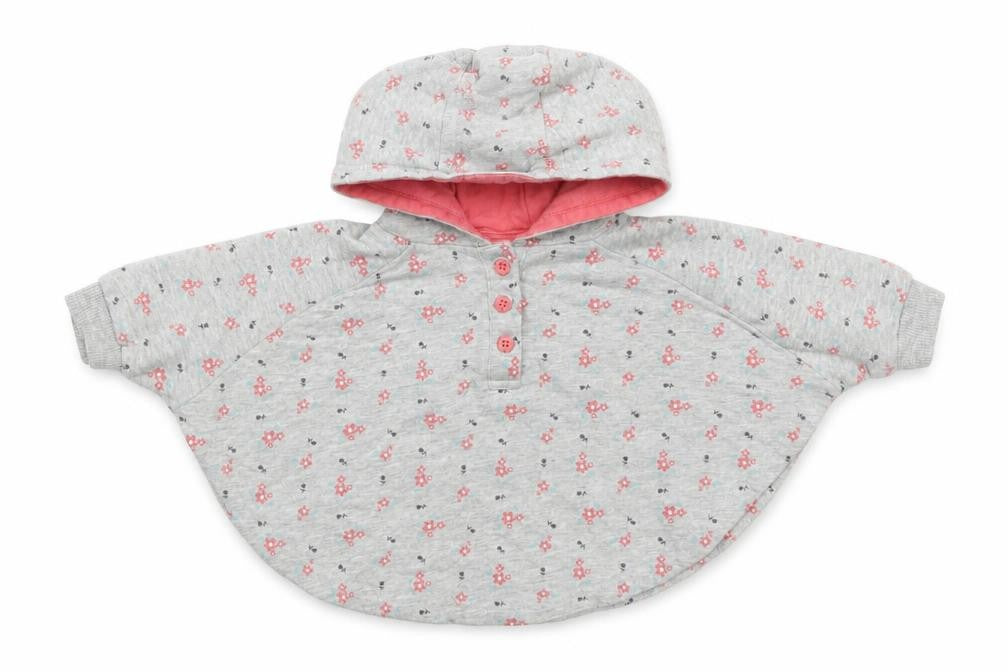 M&Co Girls Green Floral Cotton Basic Casual Size 0-3 Months Round Neck Button