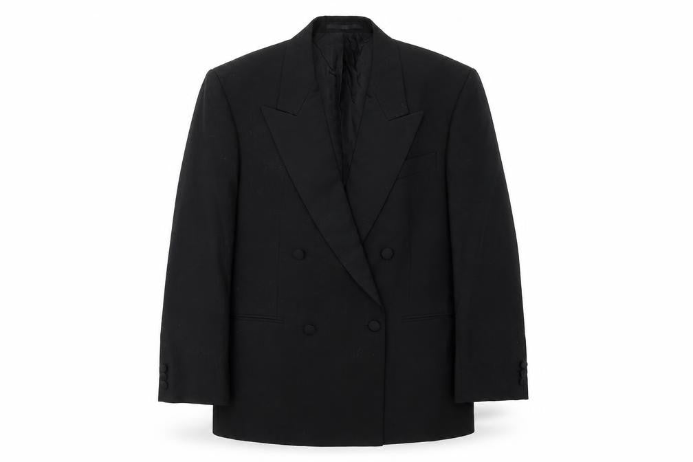 Front view of Marks & Spencer men’s black polyester jacket suit jacket, size 38
