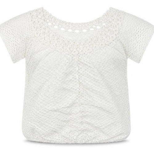 Made in Italy Womens White  Viscose Basic T-Shirt Size M Boat Neck
