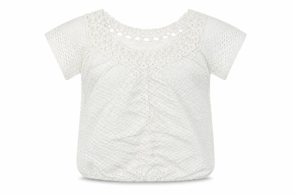 Made in Italy Womens White  Viscose Basic T-Shirt Size M Boat Neck