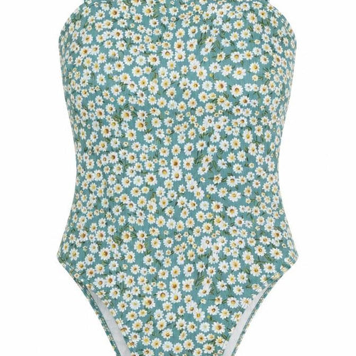 SheIn Womens Green Floral Polyester Bodysuit One-Piece Size XS  Snap