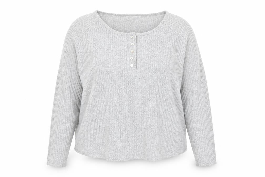 Front view of Very women’s grey round neck polyester jumper, size UK 20