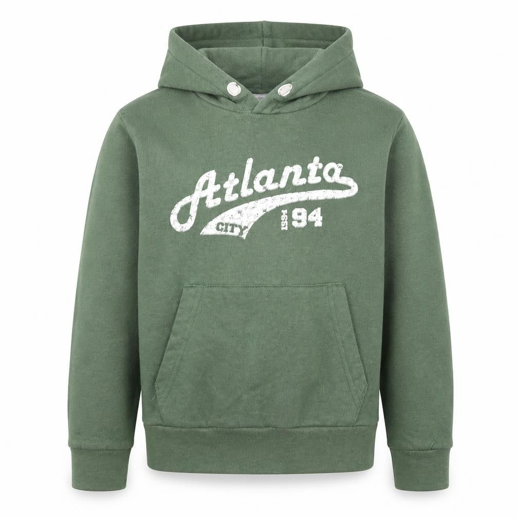 The Kids Division Boys Green  Cotton Pullover Hoodie Size 7-8 Years