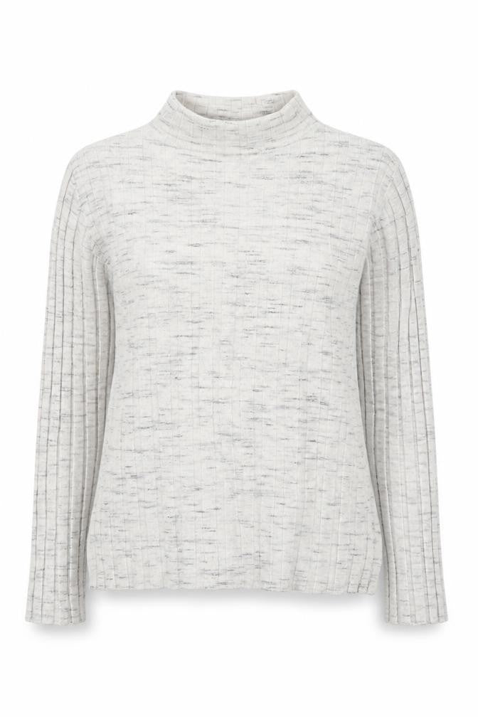 Front view of Topshop women’s grey high neck viscose jumper, size M