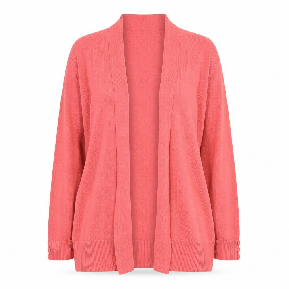 Hepburn Womens Pink V-Neck  Viscose Cardigan Jumper Size M