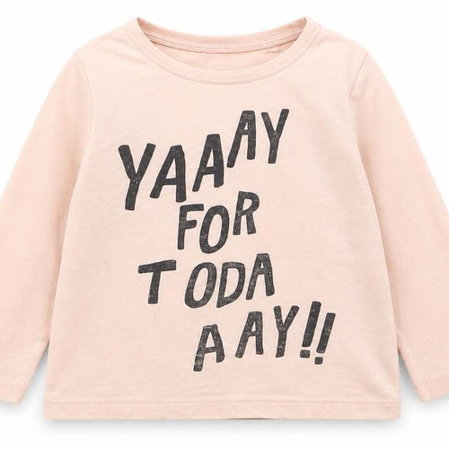 NEXT Girls Pink  Cotton Basic T-Shirt Size 12-18 Months Round Neck