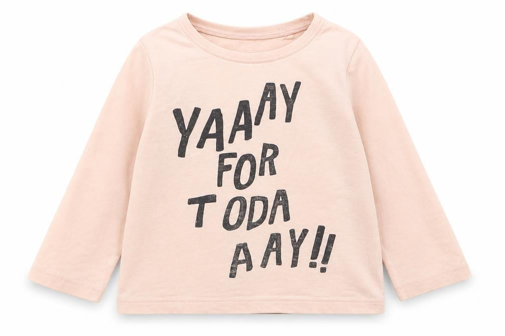 NEXT Girls Pink  Cotton Basic T-Shirt Size 12-18 Months Round Neck