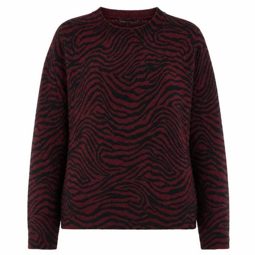 Marks and Spencer Womens Purple Crew Neck Animal Print Acrylic Pullover Jumper Size 14