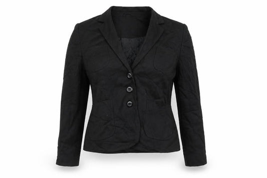 Front view of Dorothy Perkins women’s black jacket blazer, size UK 10, button