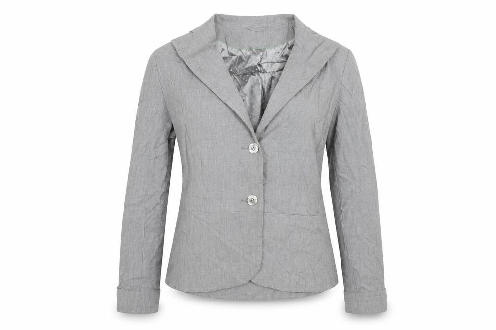 Front view of George women’s grey jacket blazer, size UK 10, button
