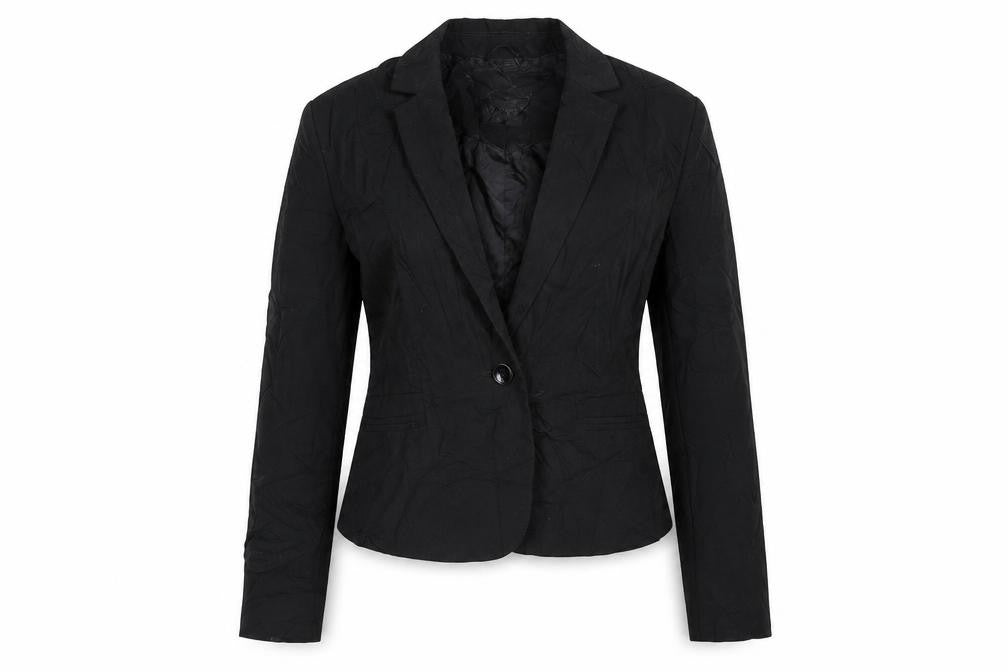 Front view of Topshop women’s black jacket blazer, size UK 8