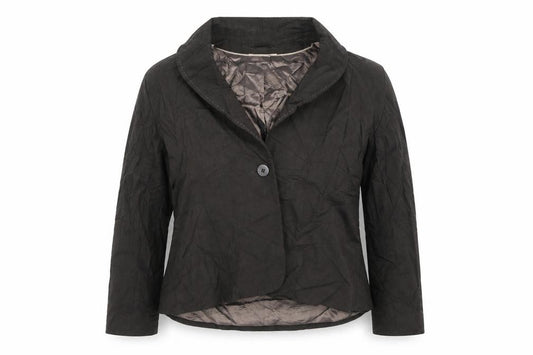 Front view of Next women’s brown striped jacket blazer, size UK 18