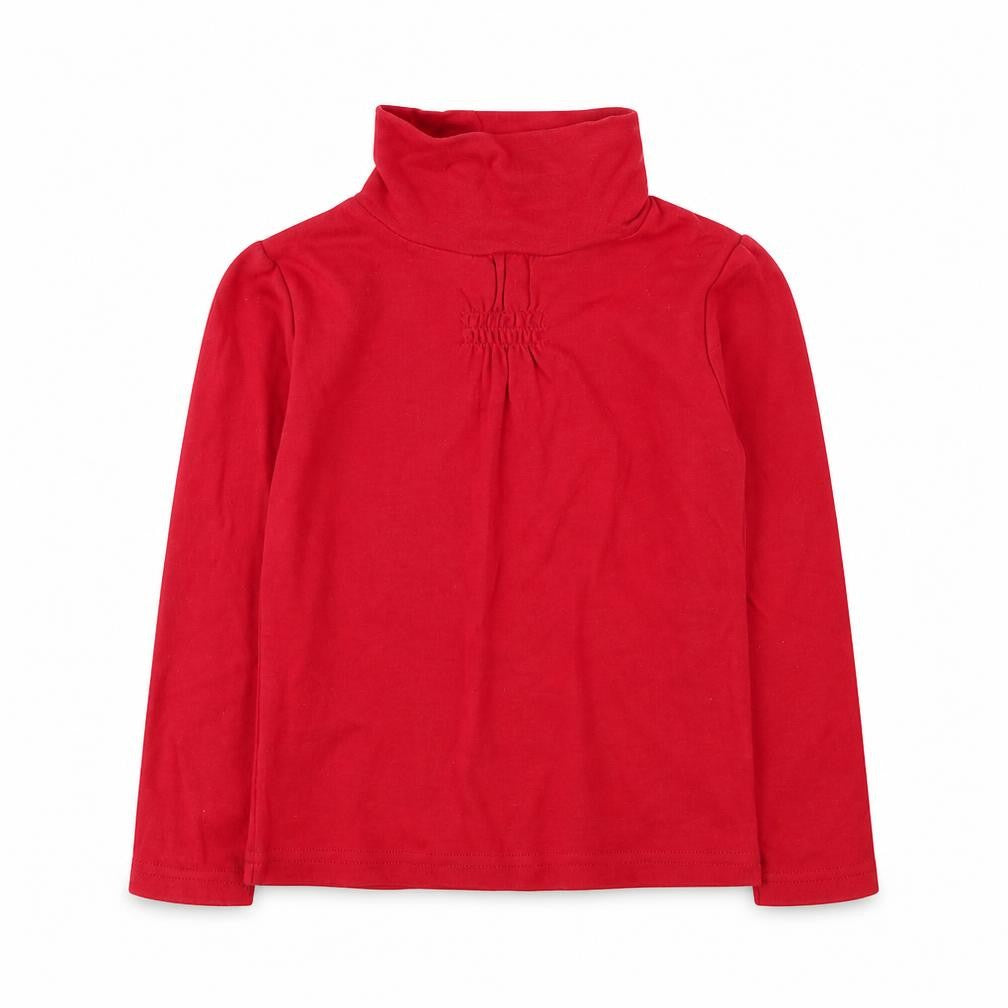 Dunnes Stores Girls Red High Neck  Cotton Pullover Jumper Size 3-4 Years