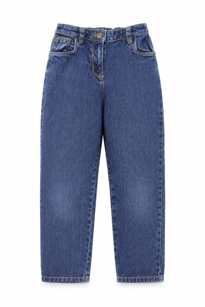 Oasis Girls Blue  Cotton Straight Jeans Size 9 Months  Regular Zip