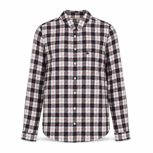 Jack Wills Womens Blue Plaid Cotton Basic Button-Up Size S Collared