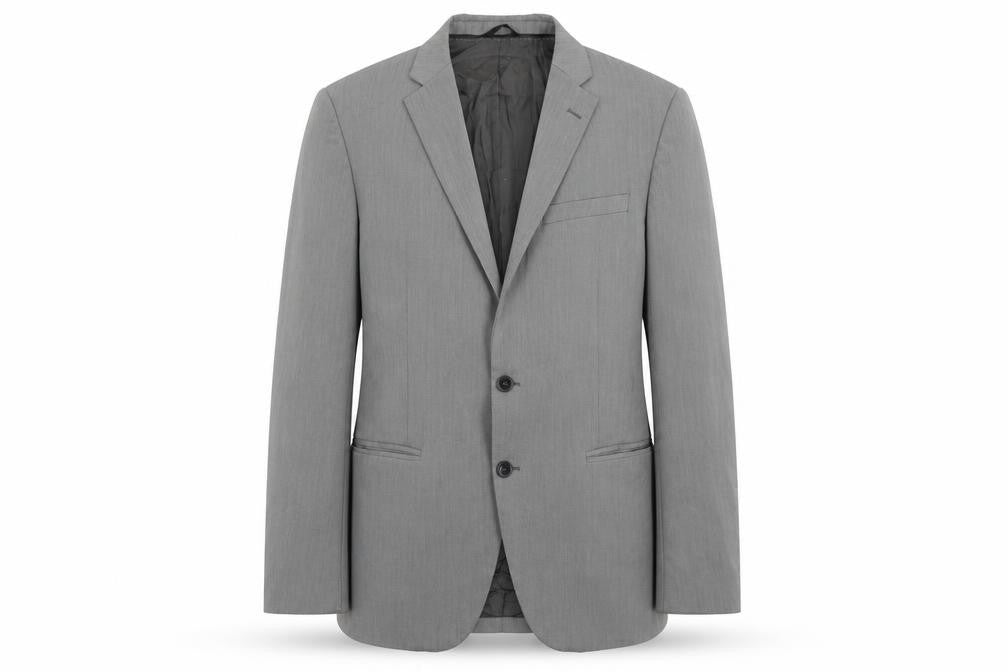 Front view of Sisley men’s grey polyester jacket suit jacket, size 38