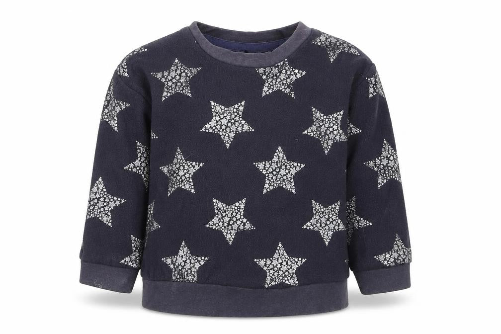 Front view of George girls’ grey geometric polyester jumper, size 18-24, months pullover