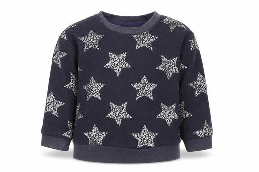Front view of George girls’ grey geometric polyester jumper, size 18-24, months pullover