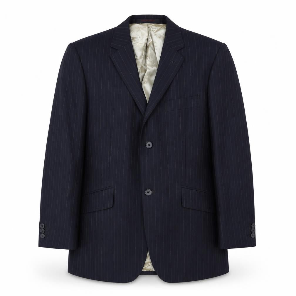 City Survival Mens Blue Striped Viscose Jacket Suit Jacket Size 38