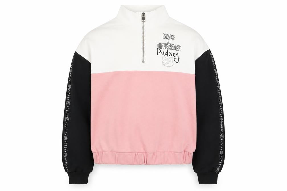 Front view of George girls’ multicoloured cotton pullover sweatshirt, size 10-11, years