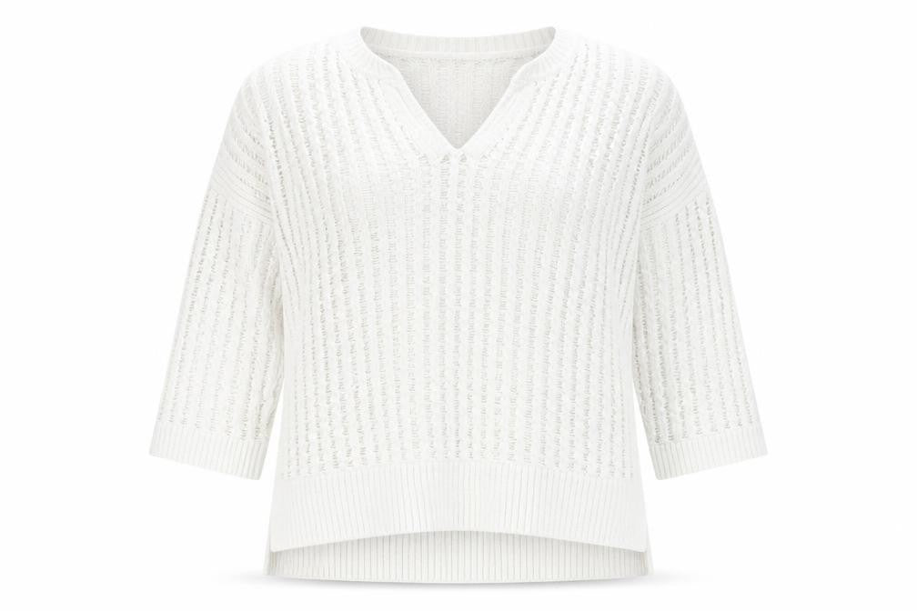 Front view of Next women’s ivory cotton pullover sweatshirt, size UK 12