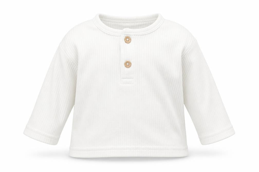 Front view of Tu Baby White Cotton Basic Casual, size 0-3, Months Round Neck