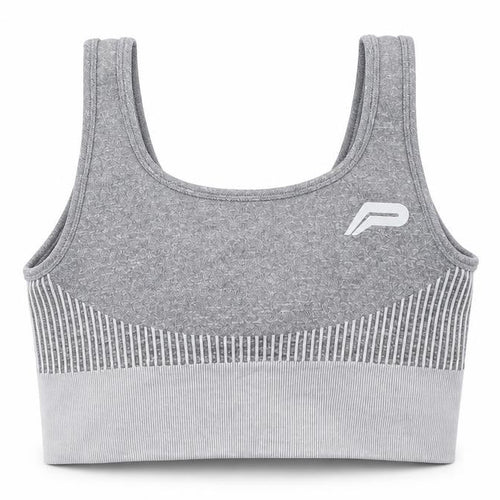 pure fitness Womens Grey  Polyester Cropped Tank Size S Round Neck
