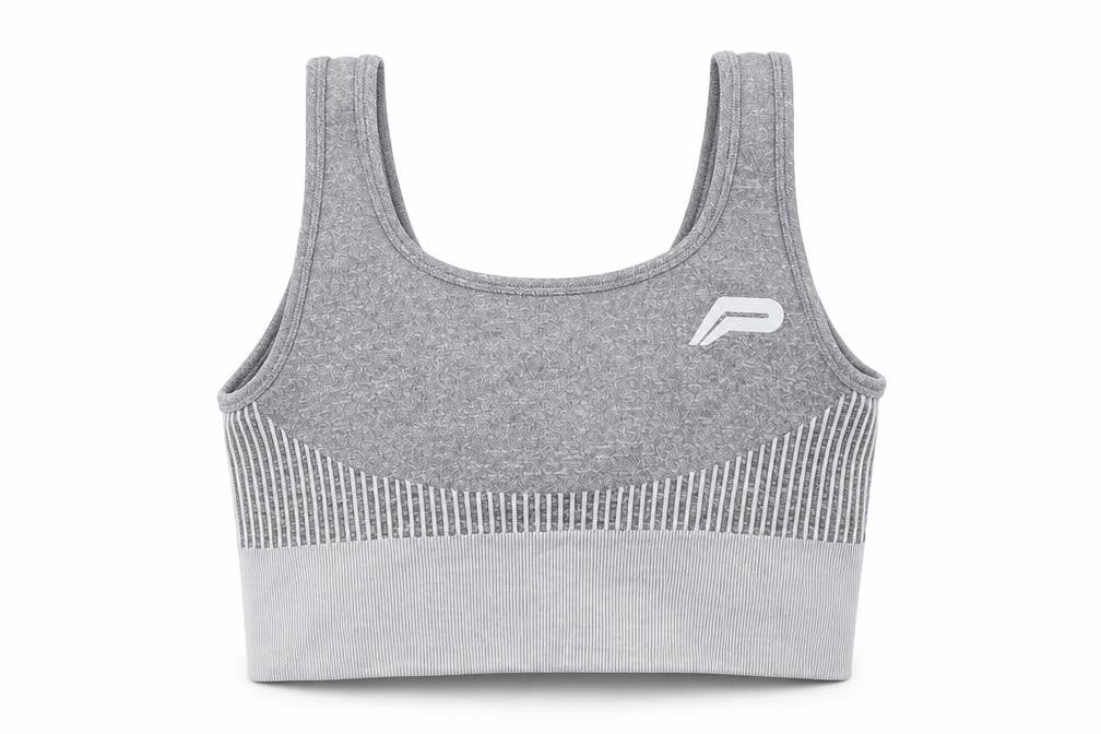 pure fitness Womens Grey  Polyester Cropped Tank Size S Round Neck