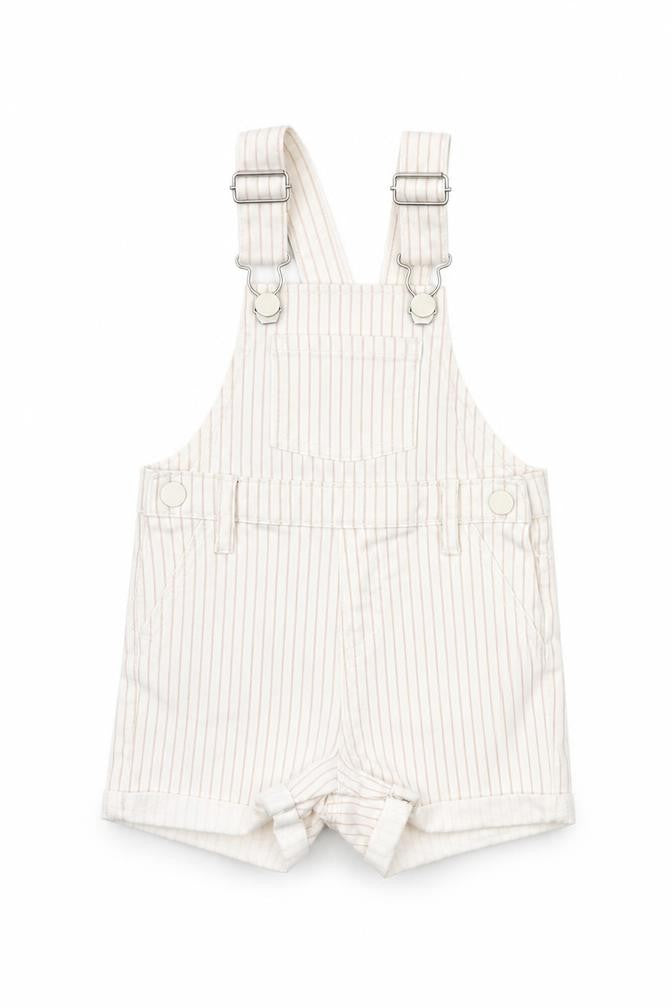 Atmosphere Girls Beige Striped  Dungaree One-Piece Size 6-9 Months