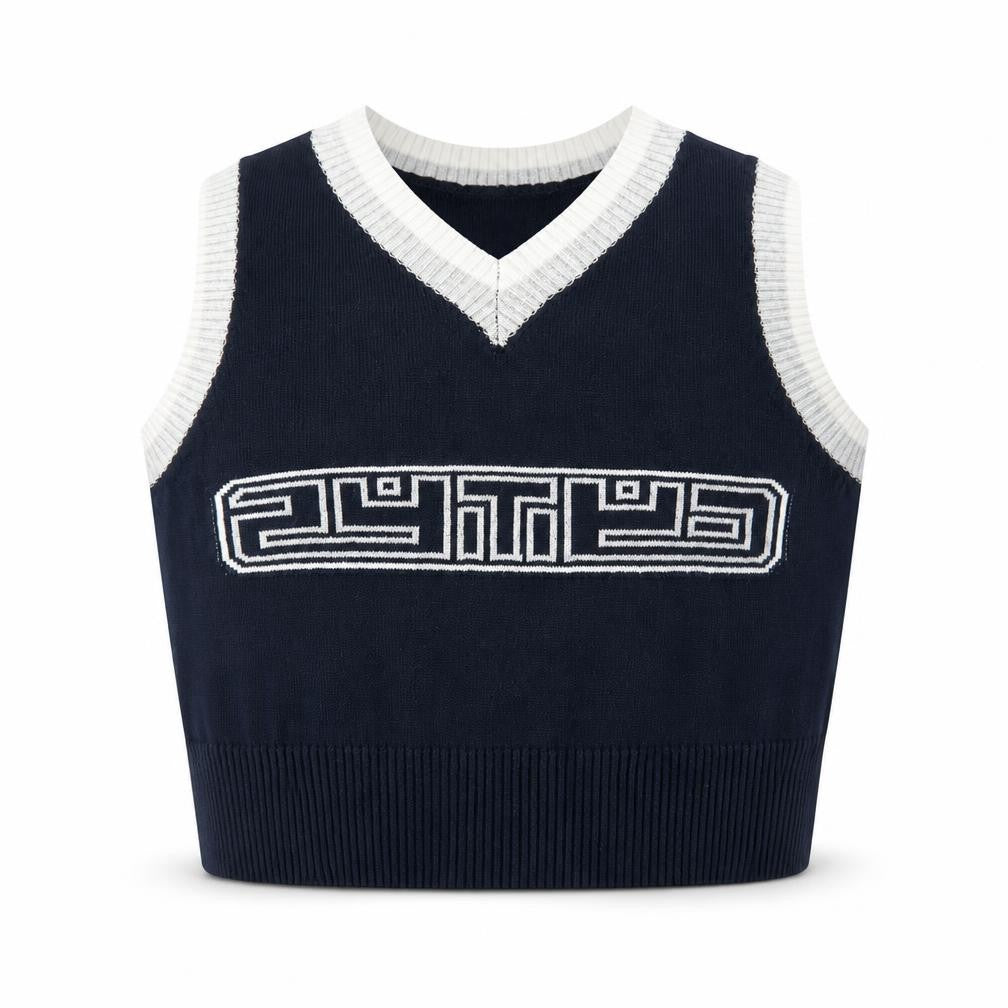 SheIn Girls Blue V-Neck  Cotton Pullover Jumper Size 6-7 Years