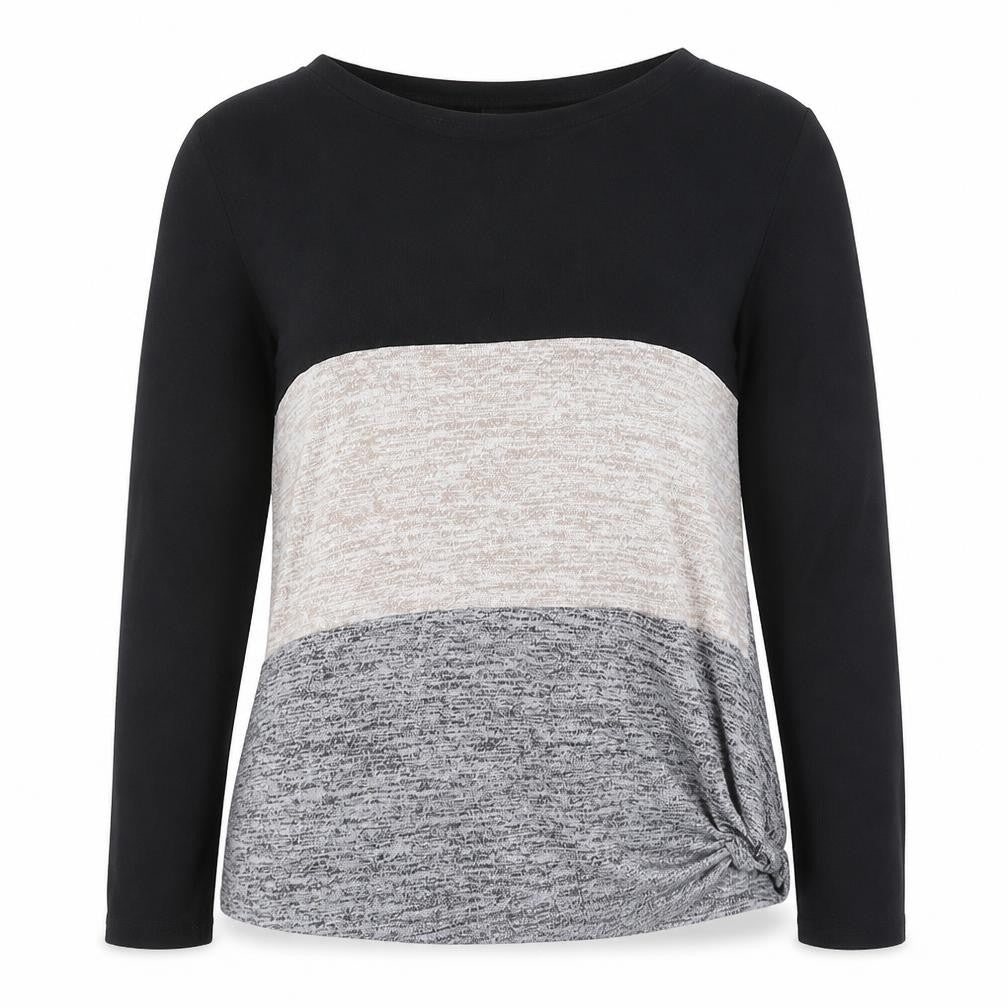Front view of Preworn women’s black round neck cotton jumper, size M