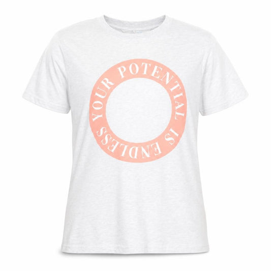 Front view of Primark women’s grey cotton basic t-shirt, size UK 10, round neck
