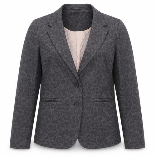 Sanwich Womens Grey Animal Print Cotton Jacket Suit Jacket Size 12
