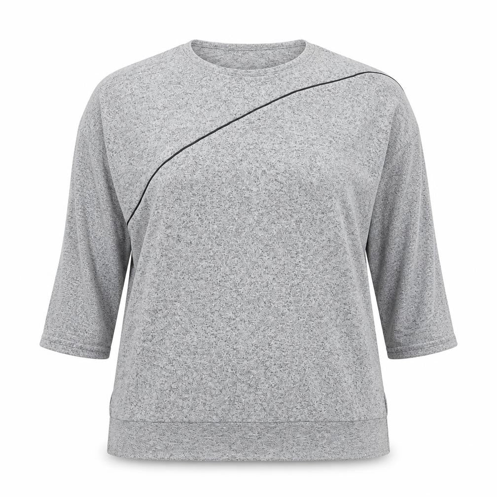 Front view of Zara women’s grey round neck viscose jumper, size XL